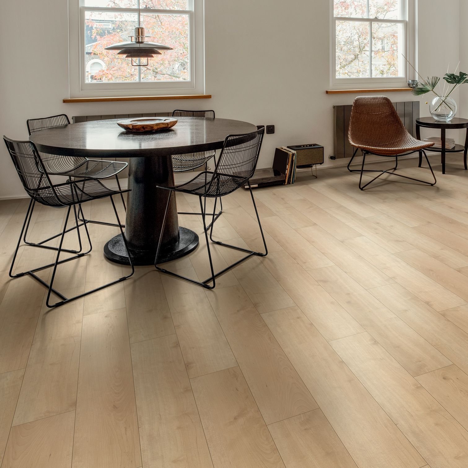 Dining room with wood-look laminate flooring from 180 Degree Floors in the Nashville, TN area