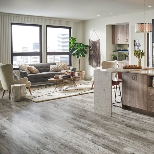Open plan living space with wood-look laminate flooring from 180 Degree Floors in the Nashville, TN area